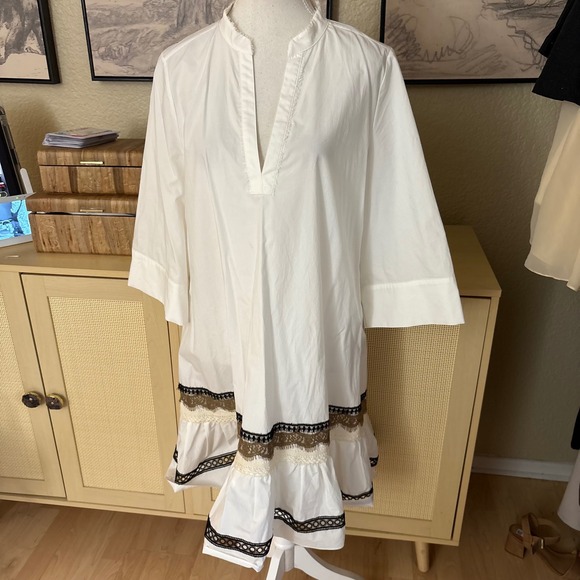 Dorothee Schumacher Lace-trimmed Cotton Minidress Size 3 / US Medium Cotton - Picture 2 of 10